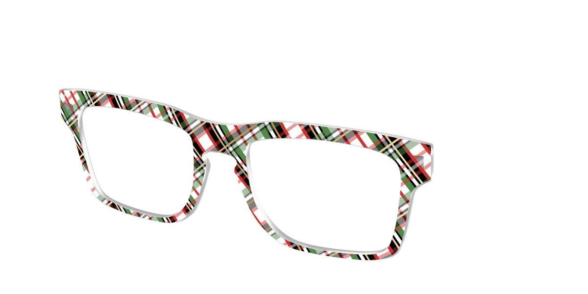 The Evergreen Plaid with Foil Crystal - Angle Top Image - Pair Eyewear