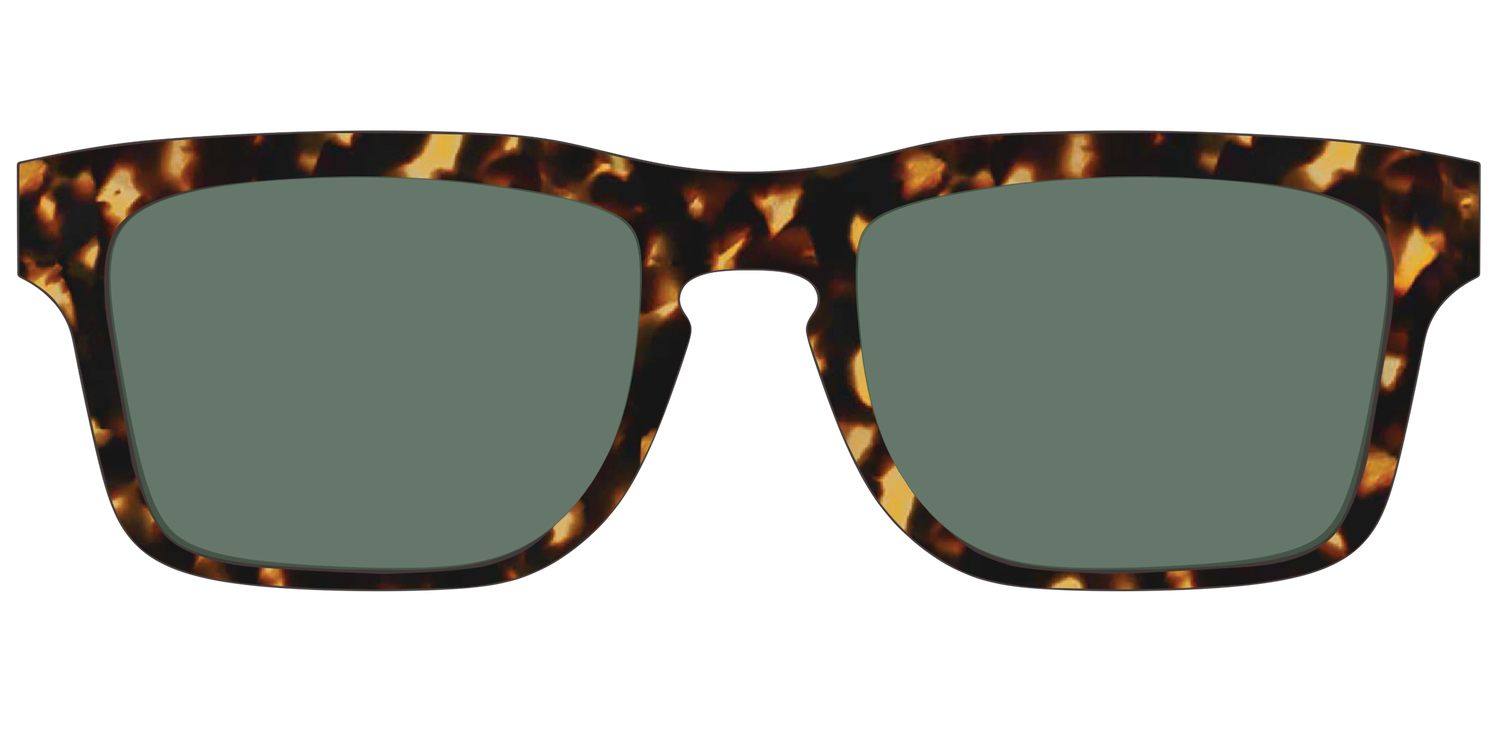 The Non-Polarized Green Tortoise Sun Top - Front Top Image - Pair Eyewear