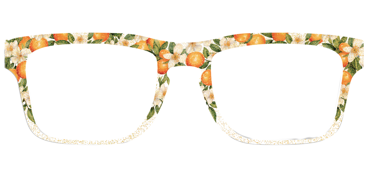 The Orange Blossom Glitter Crystal - Front Top Image - Pair Eyewear