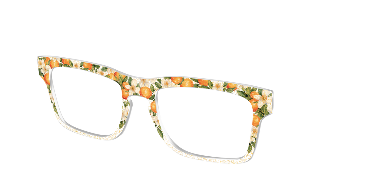 The Orange Blossom Glitter Crystal - Angle Top Image - Pair Eyewear