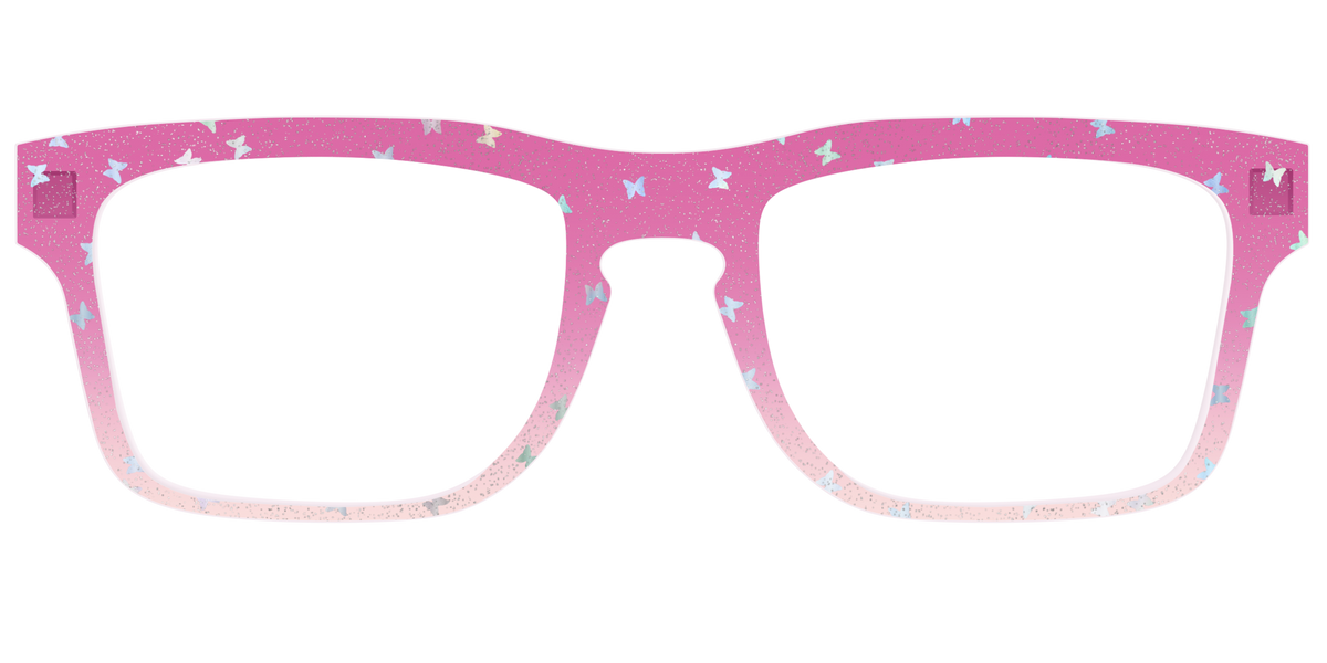 The Pink Butterfly Sparkle Crystal - Front Top Image - Pair Eyewear