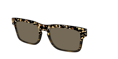 The Polarized Caramel Tortoise Horn Split Sun Top - Angle Top Thumbnail - Pair Eyewear