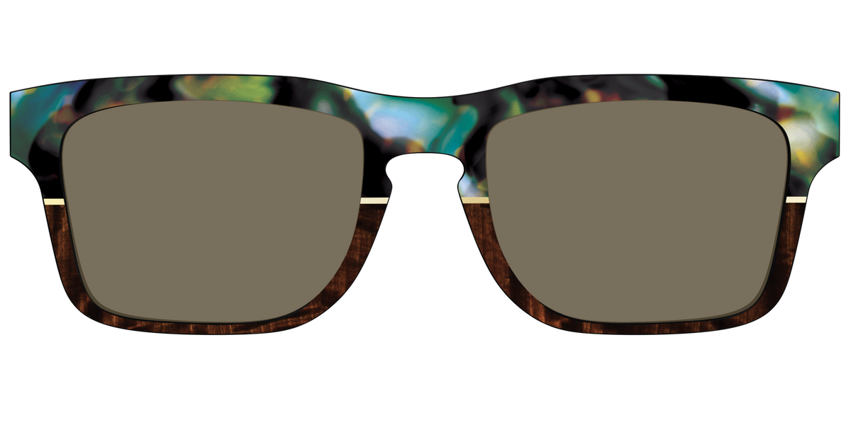 The Polarized Mirage Split with Gold Foil Sun Top - Front Top Image - Pair Eyewear