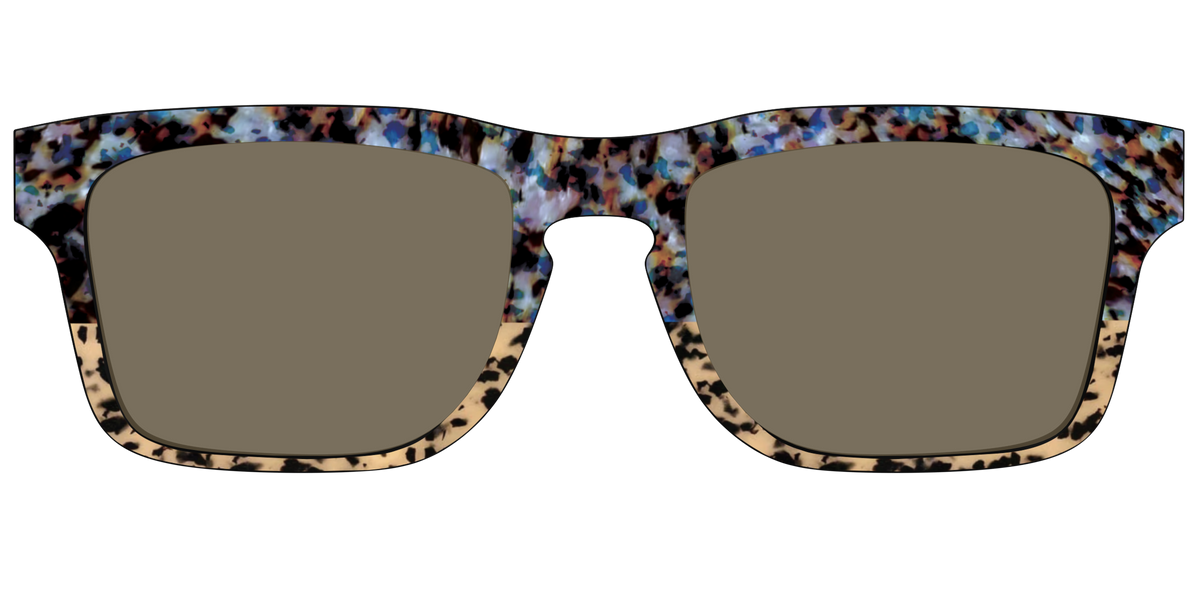The Polarized Oasis Tortoise Split Sun Top - Front Top Image - Pair Eyewear