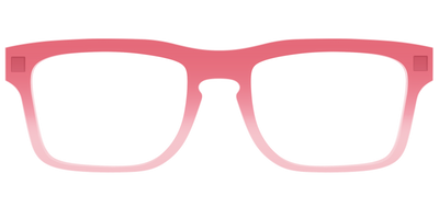 The Red to Coral Gradient Crystal - Front Top Thumbnail - Pair Eyewear