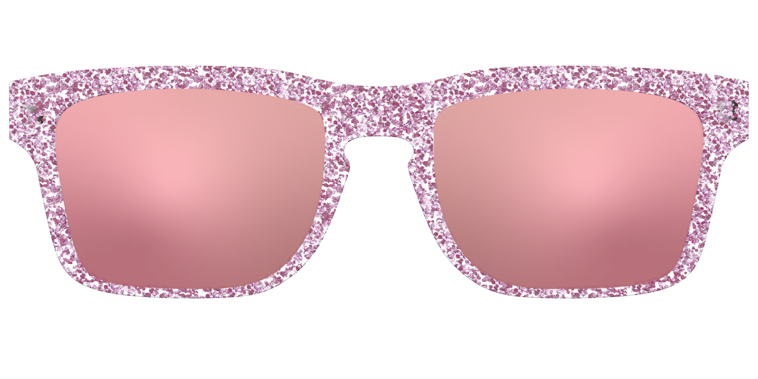 The Polarized Rose Gold Sparkle Sun Top - Front Top Image - Pair Eyewear