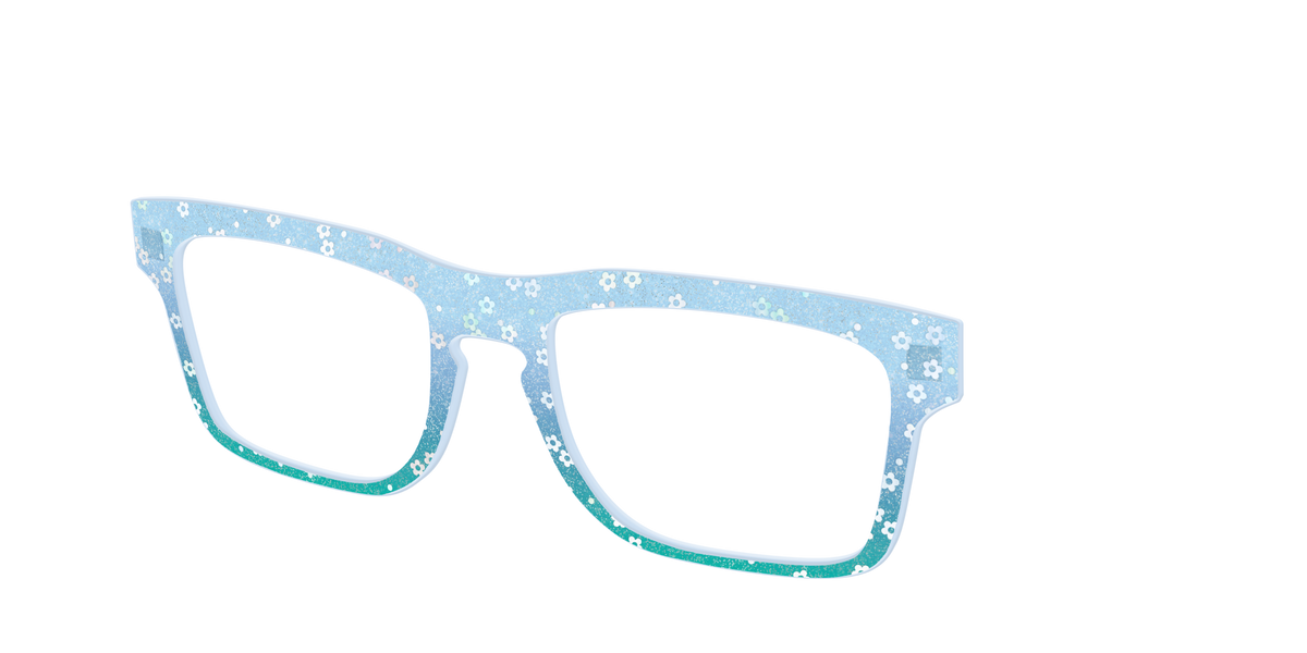 The Sky Blue Crystal with Daisy Glitter - Angle Top Image - Pair Eyewear
