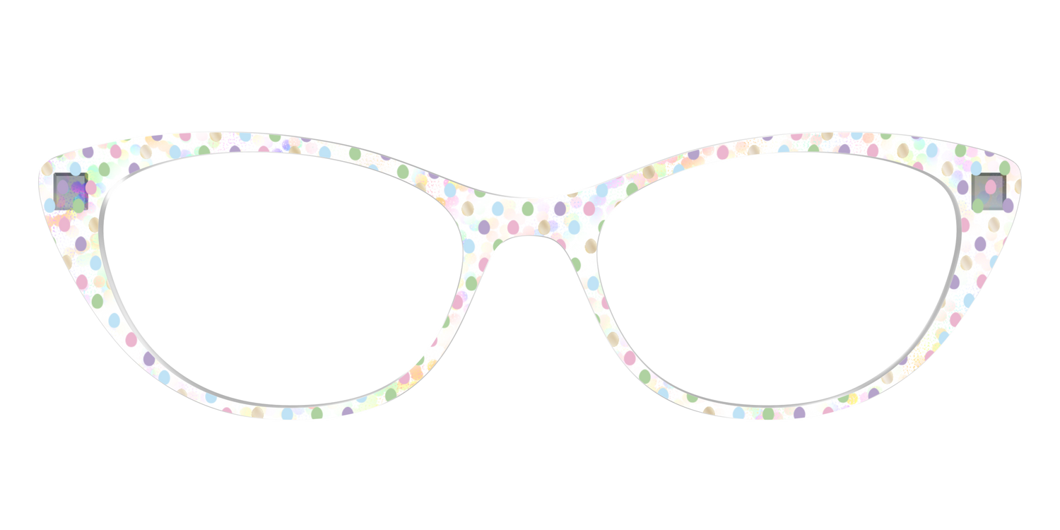 The Egg Polka Dot with Gold Foil Crystal - Front Top Image - Pair Eyewear