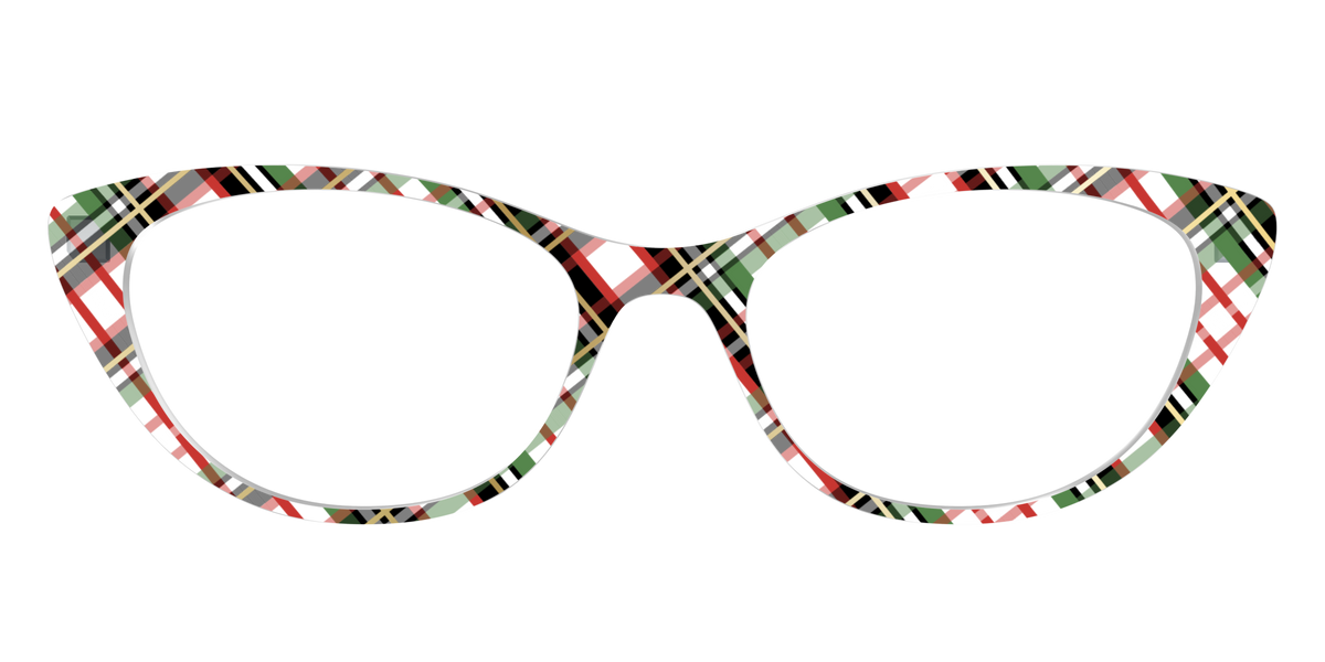The Evergreen Plaid with Foil Crystal - Front Top Image - Pair Eyewear