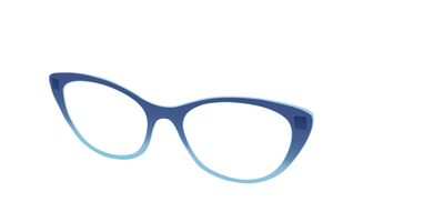 The Indigo to Sky Blue Gradient Crystal - Angle Top Thumbnail - Pair Eyewear