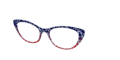The Navy to Scarlet Gradient with Star Glitter - Angle Top Thumbnail - Pair Eyewear