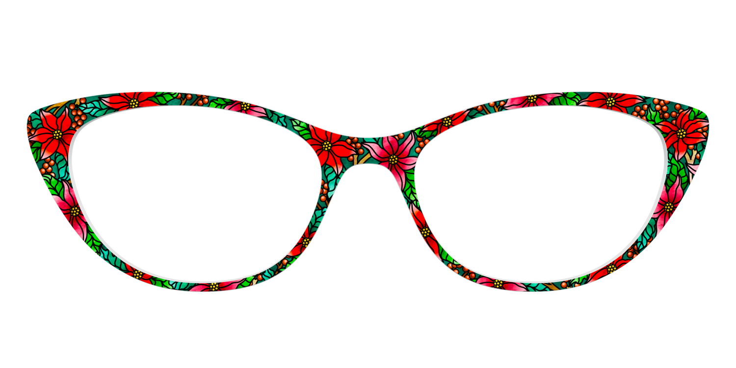 The Poinsettia Stained Glass - Front Top Image - Pair Eyewear