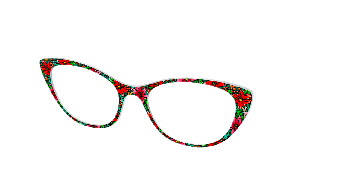 The Poinsettia Stained Glass - Angle Top Image - Pair Eyewear