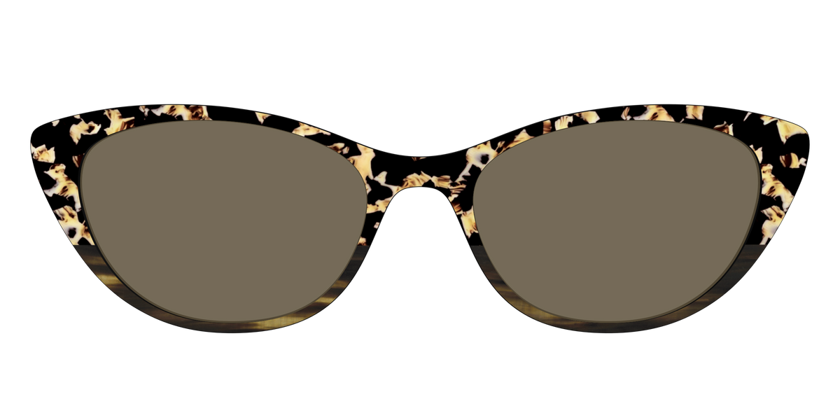 The Polarized Caramel Tortoise Horn Split Sun Top - Front Top Image - Pair Eyewear