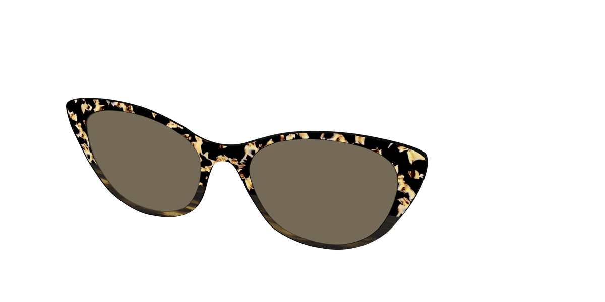 The Polarized Caramel Tortoise Horn Split Sun Top - Angle Top Image - Pair Eyewear