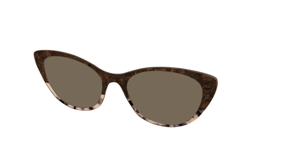 The Polarized Dark Oak Tortoise Split Sun Top - Angle Top Image - Pair Eyewear