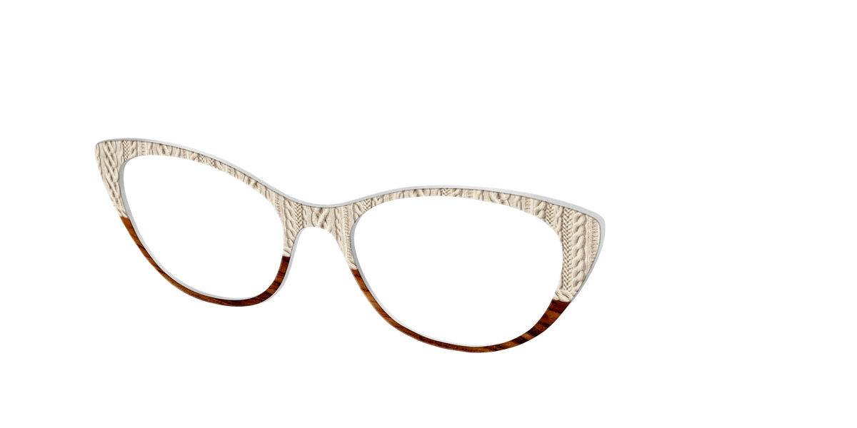 The Woven Wood Split - Angle Top Image - Pair Eyewear