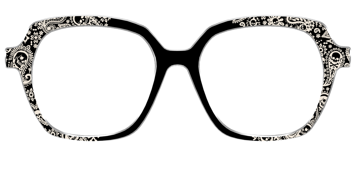 The Bone White Paisley - Front Top Image - Pair Eyewear