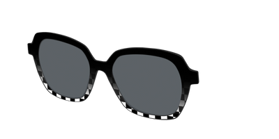 The Polarized Checkerboard Fade Sun Top - Angle Top Thumbnail - Pair Eyewear