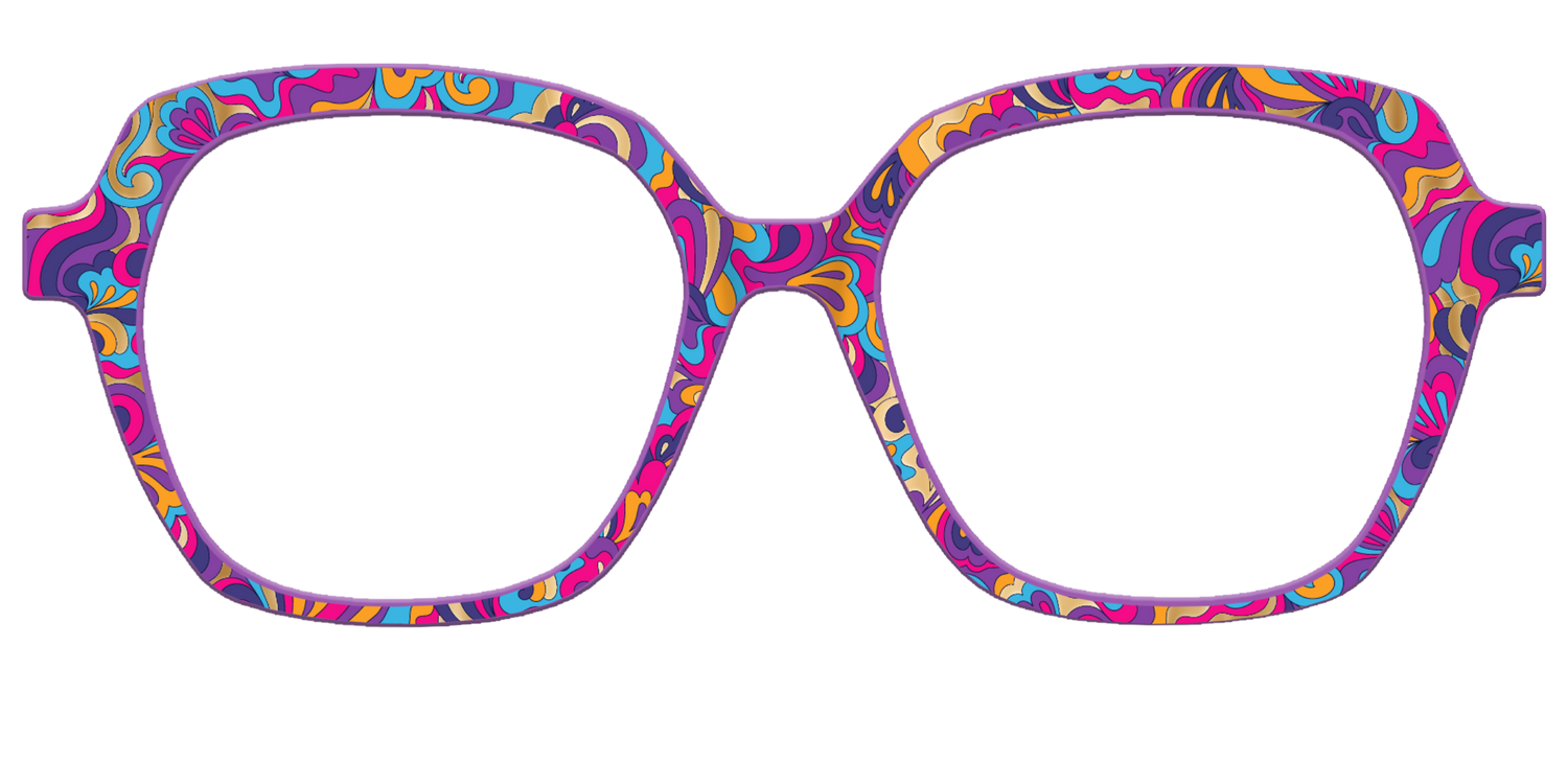 The Flower Power Paisley with Gold Foil - Front Top Image - Pair Eyewear