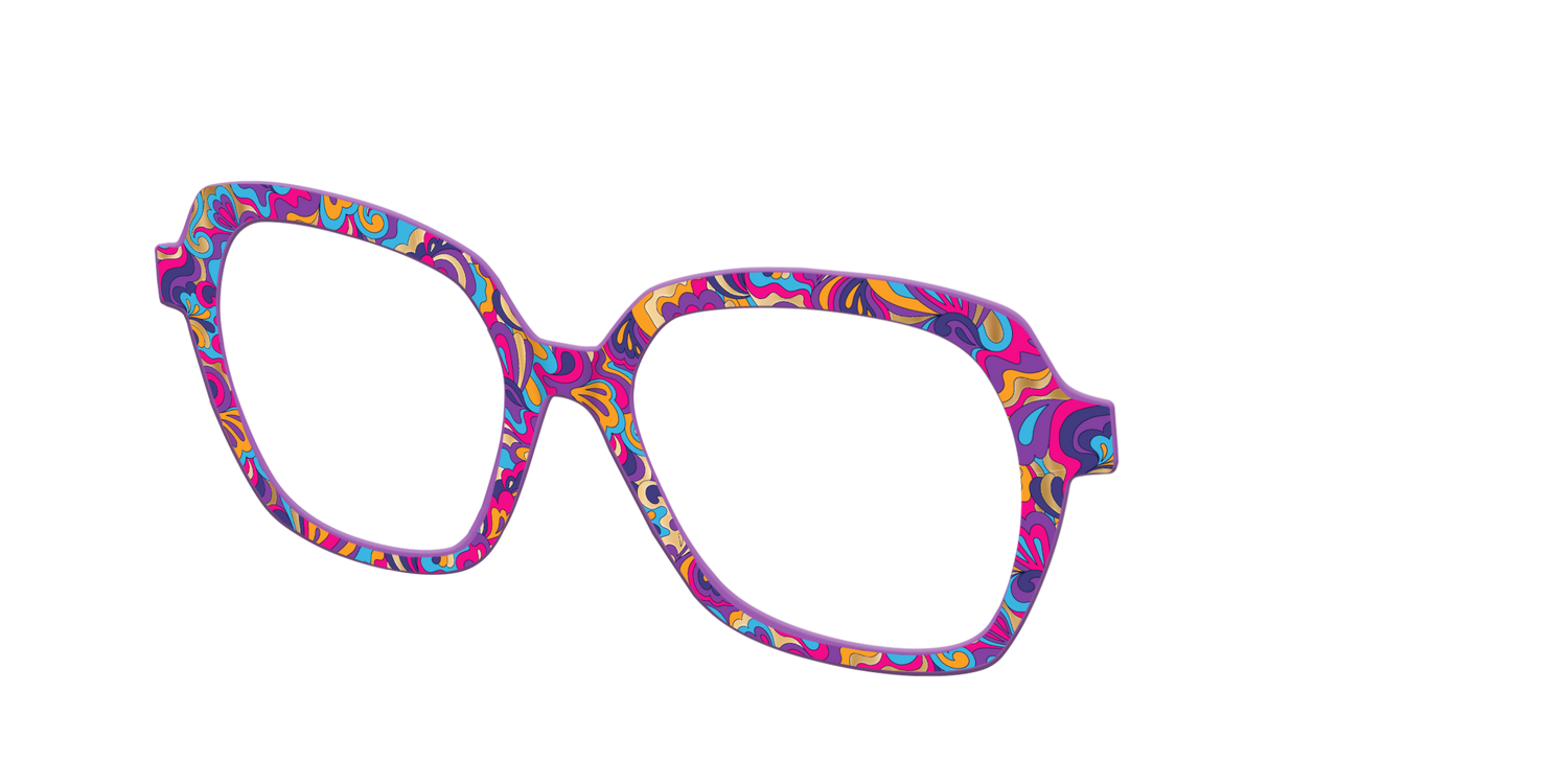 The Flower Power Paisley with Gold Foil - Angle Top Image - Pair Eyewear