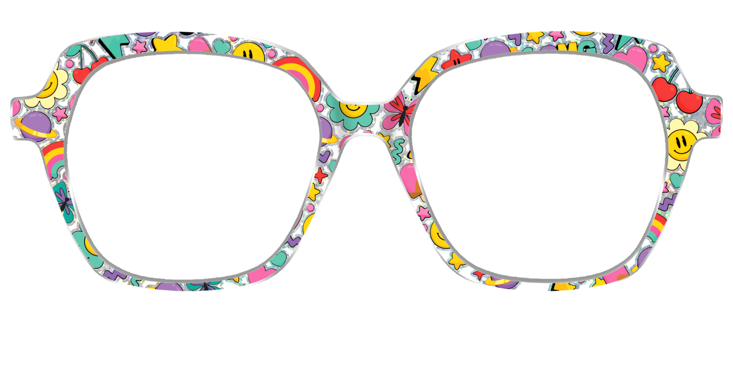 The Funky Foil Stickers - Front Top Image - Pair Eyewear