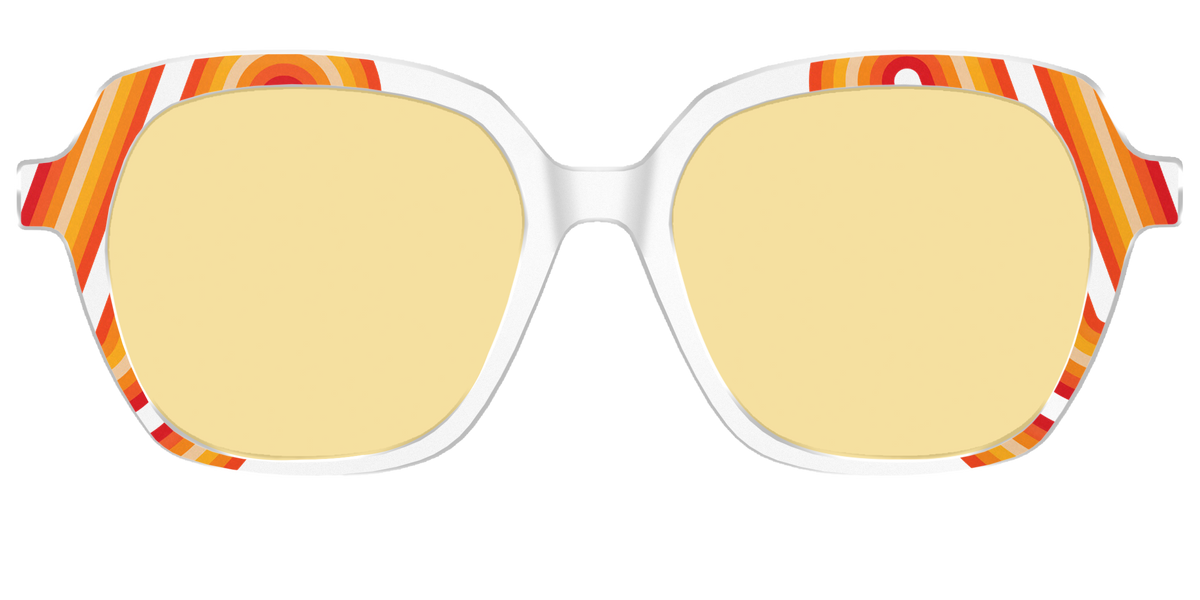 The Groovy Stripes with Citrine Yellow Lens - Front Top Image - Pair Eyewear