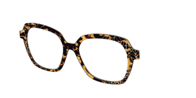 The Haunted Tortoise with Gold Foil Webs - Angle Top Thumbnail - Pair Eyewear