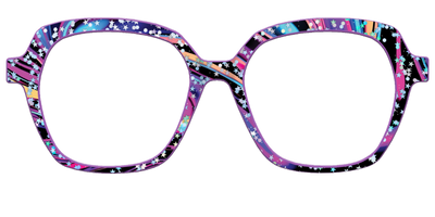 The Vaporwave Marble with Star Glitter - Front Top Thumbnail - Pair Eyewear