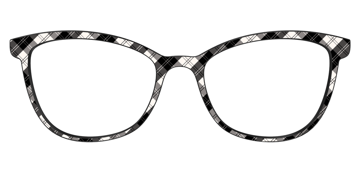 The B&W Plaid - Front Top Image - Pair Eyewear