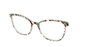 The Evergreen Plaid with Foil Crystal - Angle Top Thumbnail - Pair Eyewear