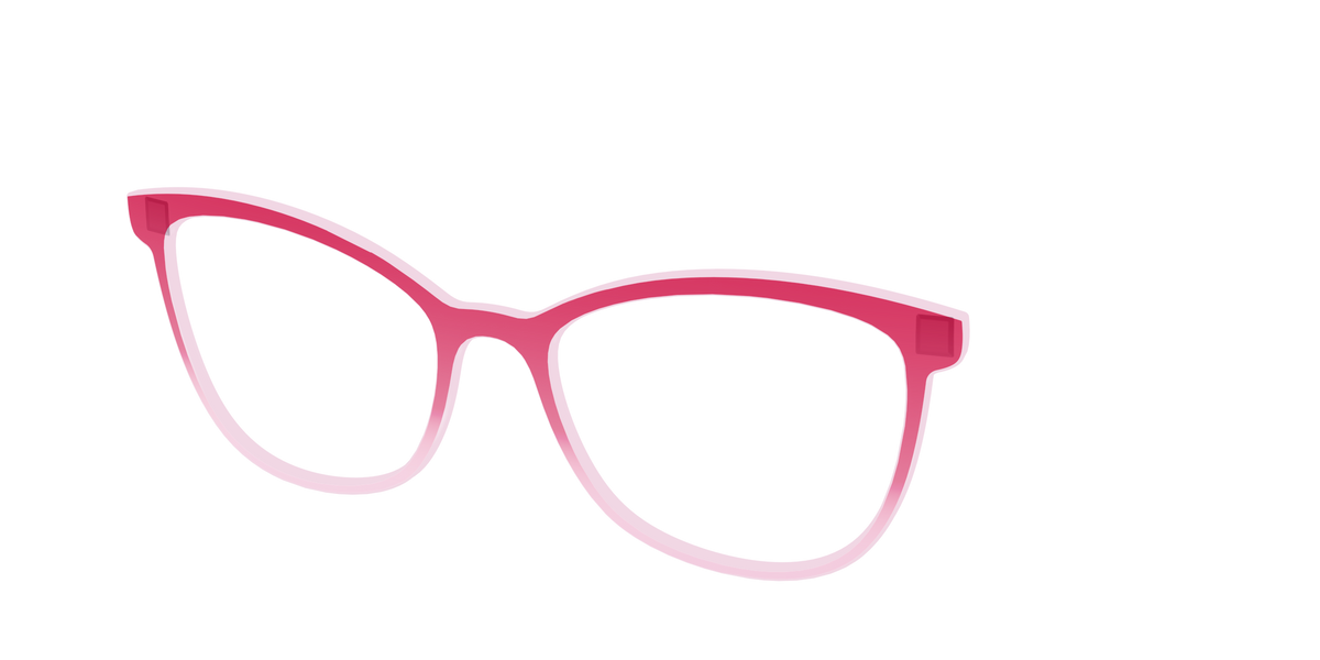 The Flamingo to Blush Gradient Crystal - Angle Top Image - Pair Eyewear