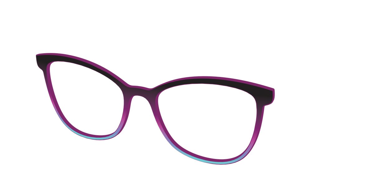 The Licorice to Seafoam Gradient - Angle Top Image - Pair Eyewear