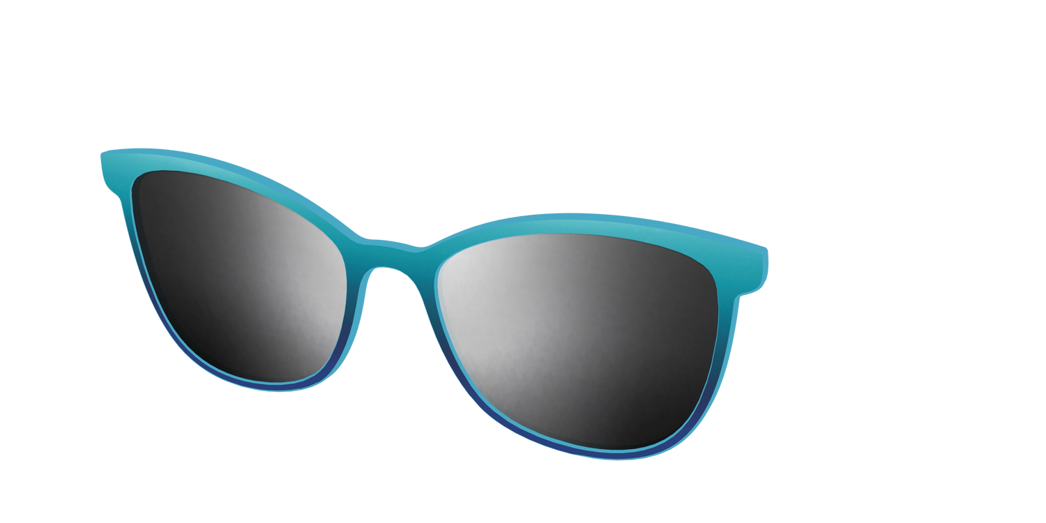 The Polarized Ocean Blue Sun Top - Angle Top Image - Pair Eyewear