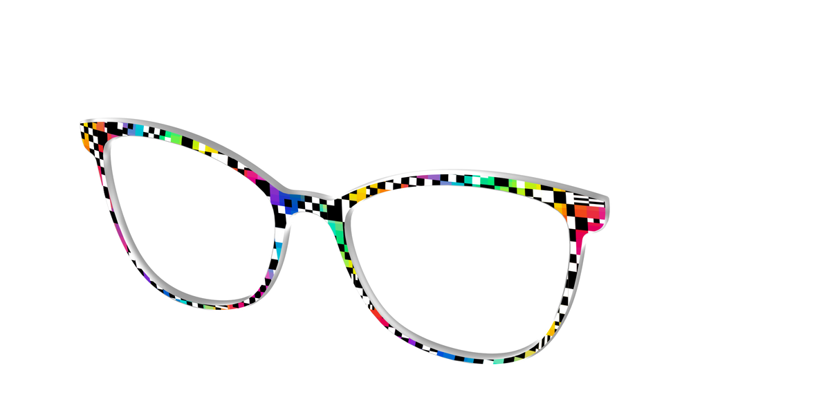 The Prismatic Check - Angle Top Image - Pair Eyewear