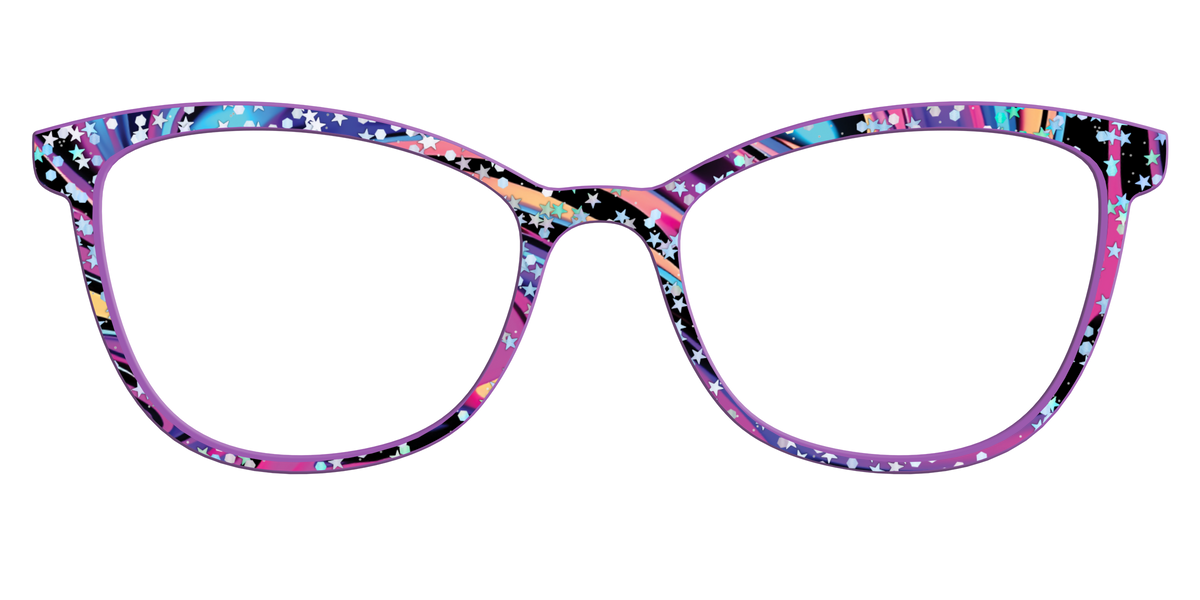 The Vaporwave Marble with Star Glitter - Front Top Image - Pair Eyewear