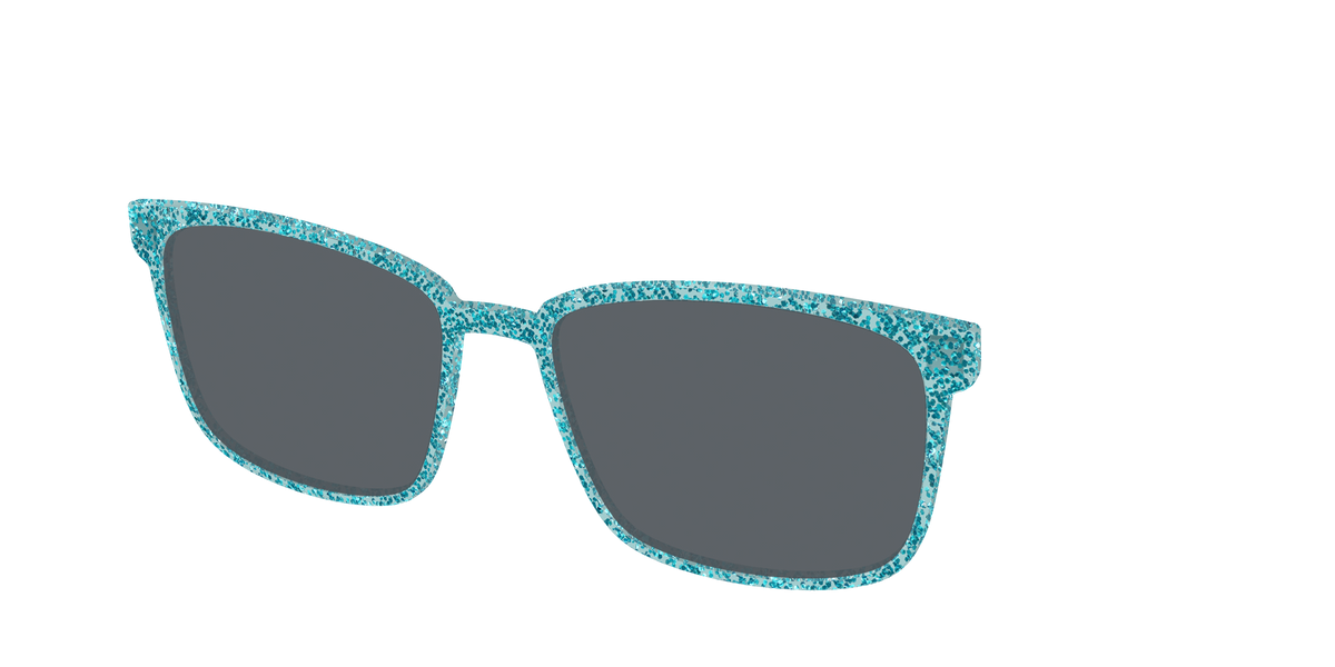The Polarized Aquamarine Sparkle Sun Top - Angle Top Image - Pair Eyewear