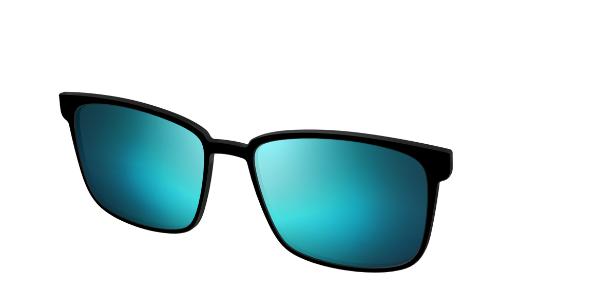 The Polarized Blue Reflective Sun Top - Angle Top Image - Pair Eyewear