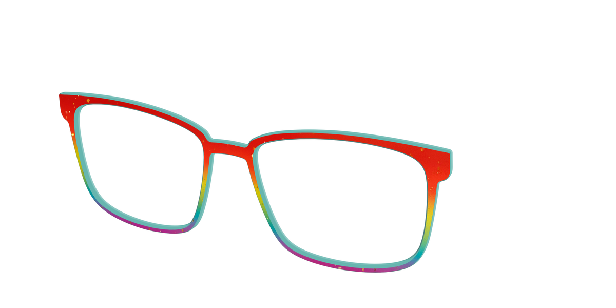 The Spectrum Gradient with Gold Flakes - Angle Top Image - Pair Eyewear