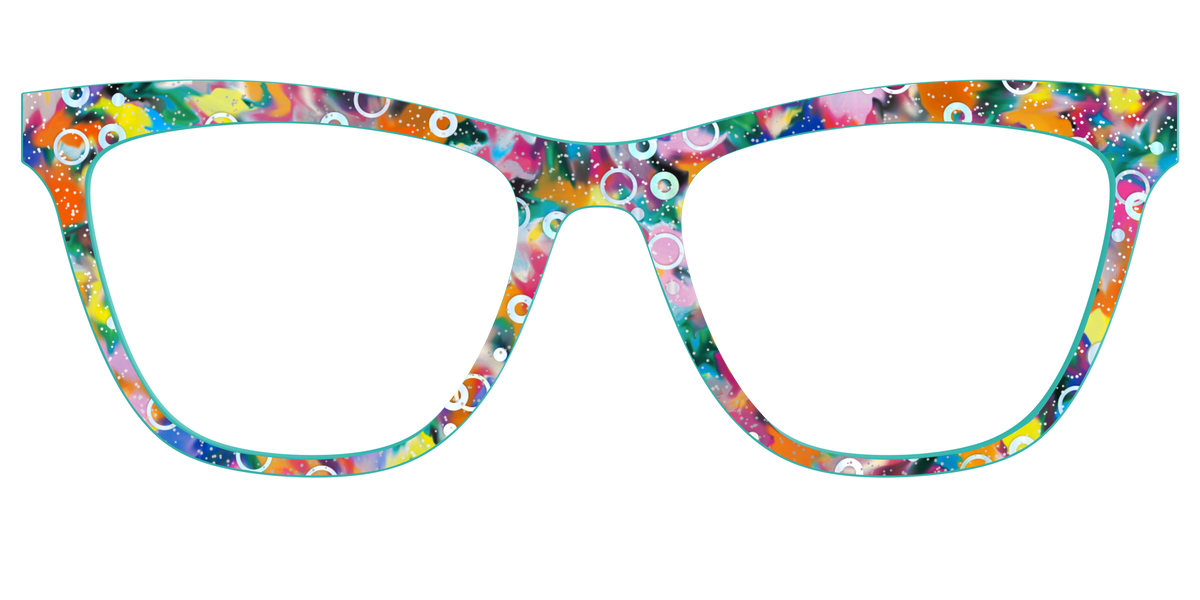The Imaginative Tortoise with Bubble Glitter - Front Top Image - Pair Eyewear