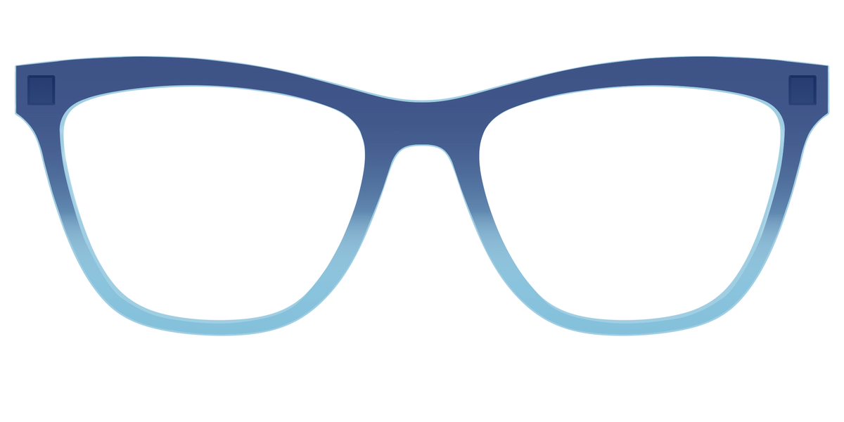 The Indigo to Sky Blue Gradient Crystal - Front Top Image - Pair Eyewear