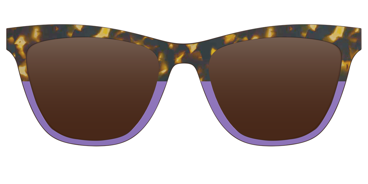 The Polarized Lavender Tortoise Split Sun Top - Front Top Image - Pair Eyewear