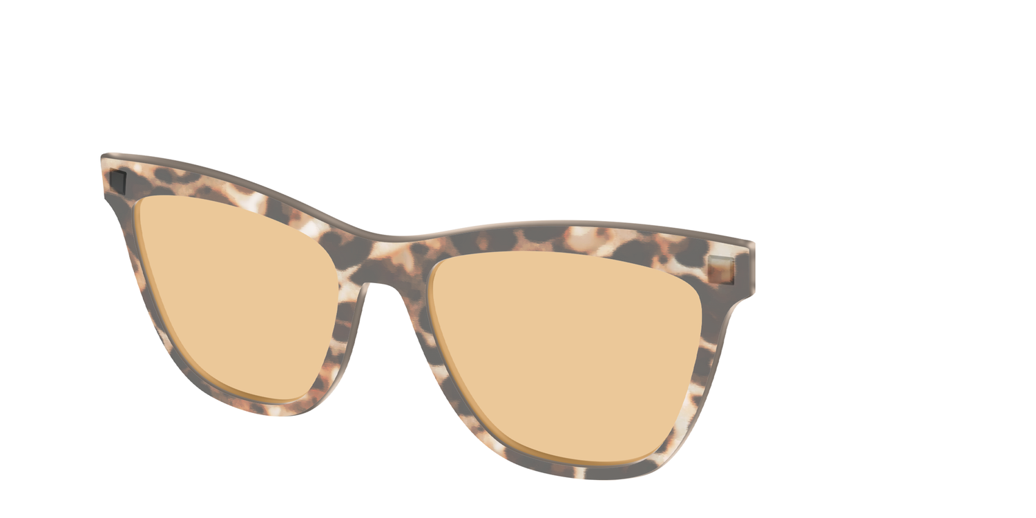 The Neutral Tort Crystal With Umber Brown Lens - Angle Top Image - Pair Eyewear