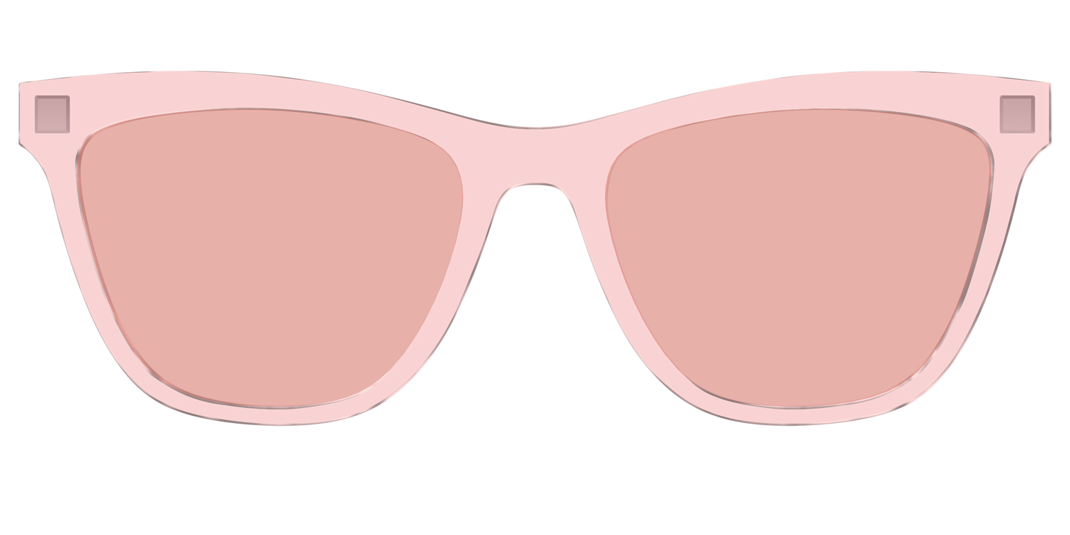 The Pink Crystal With Coral Pink Lens - Front Top Image - Pair Eyewear