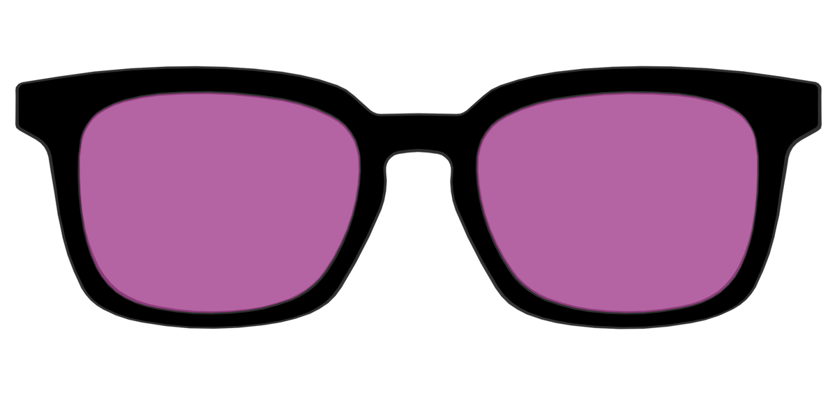 The Black with Violet Golf lens - Front Top Image - Pair Eyewear