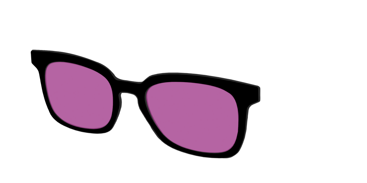 The Black with Violet Golf lens - Angle Top Image - Pair Eyewear