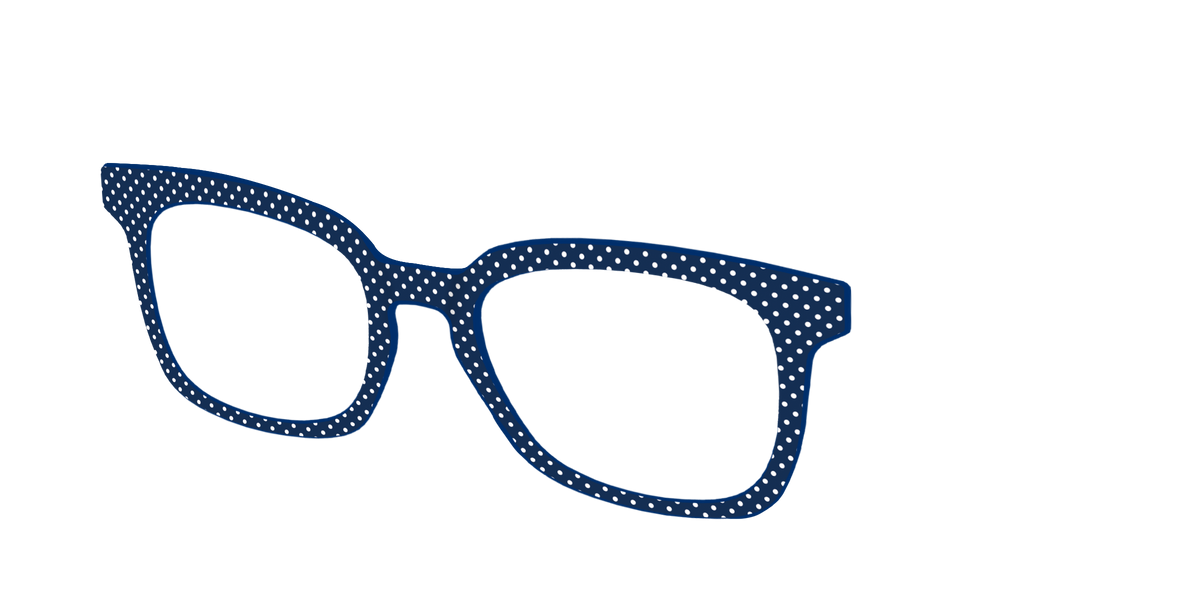 The Navy Pin Dot - Angle Top Image - Pair Eyewear