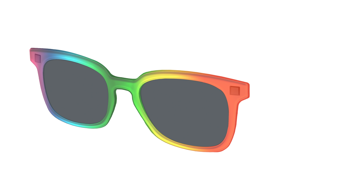 The Polarized Rainbow Gradient Sun Top - Angle Top Image - Pair Eyewear