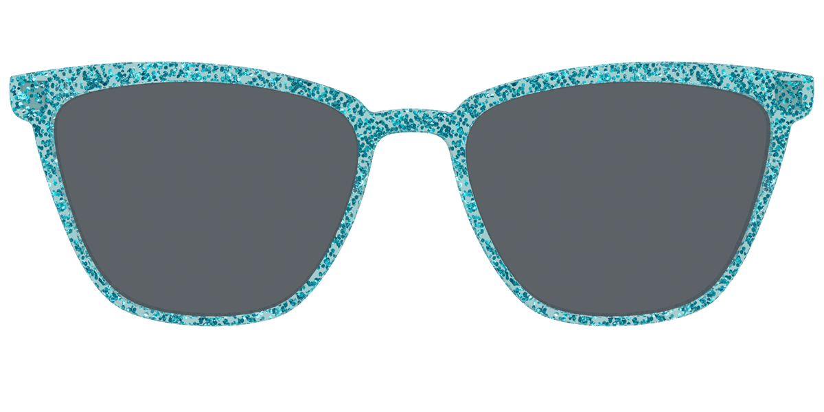 The Polarized Aquamarine Sparkle Sun Top - Front Top Image - Pair Eyewear