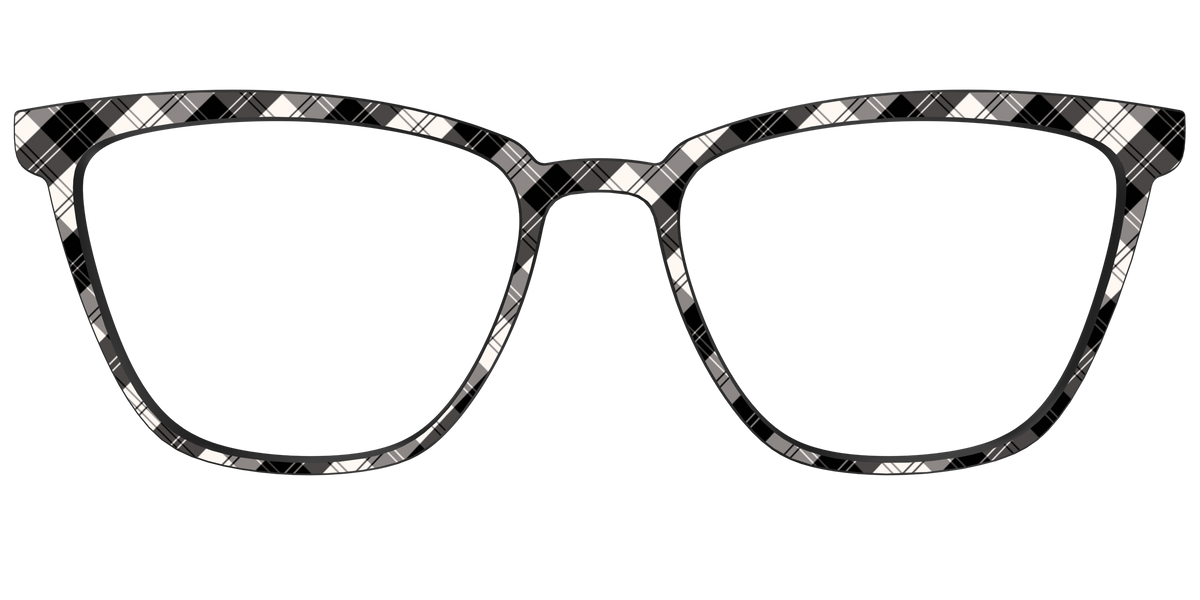 The B&W Plaid - Front Top Image - Pair Eyewear